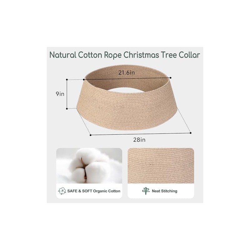 Collar para rbol de Navidad, falda tejida para rbol de