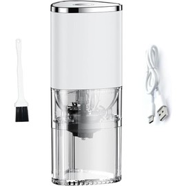 Basics Electric Coffee Grinder - Compact & Powerful Blade Grinder for Coffee Beans, Spices, and Herbs, white