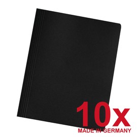 Original Falken 10-pack of intensive colour loose-leaf binders. Made in Germany. Ready-to-use folded staplers made of recycled cardboard, DIN A4 commercial and public authority stapling black Blue Angel