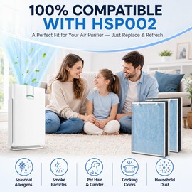 HSP002 Replacement Filter for Hathaspace HSP002 Air Purifier – 4 Stages Filtration H13 True HEPA with Activated Carbon, Pre-Filter & Cold Catalyst, 1 Pack