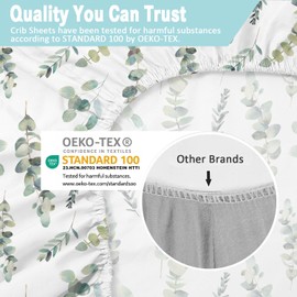 Little Grape Land Bassinet Sheets 4 Pack(32" x 16"),Soft Fitted Bassinet Sheet for Baby Boys or Girls,Universal Fit for Bassinets Baby Cradle Moses Basket Oval Rectangle Pad/Mattress(Leaf)