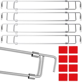 4 Pcs RV Refrigerator Bars, Adjustable 12.9-22.8 Inch Stainless Steel Tension Rods, Fridge Accessories for Camper Travel Kitchen Bookshelf to Prevent Spills