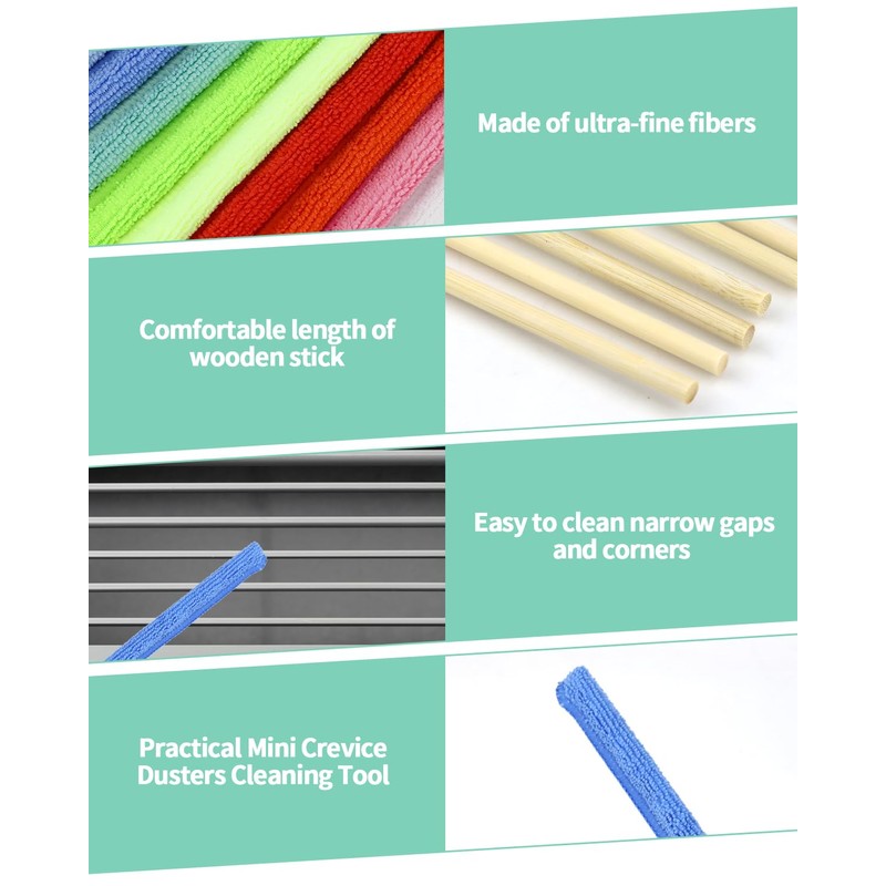 11 PCS Microfiber Detail Duster Sticks, Mini Duster Crevice Cleaning