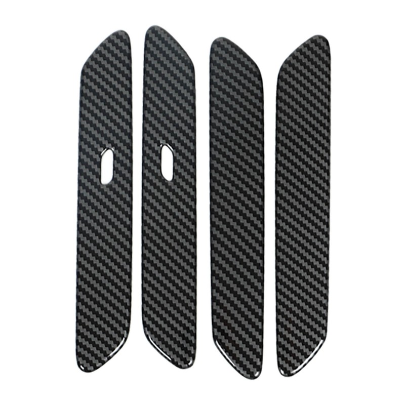 Car Exterior Side Door Handle Cover Trim Sticker Carbon Fiber
