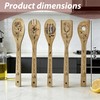6PCS Bamboo Cooking Spoons,Lightweight & Durable Utensils Set include Unique