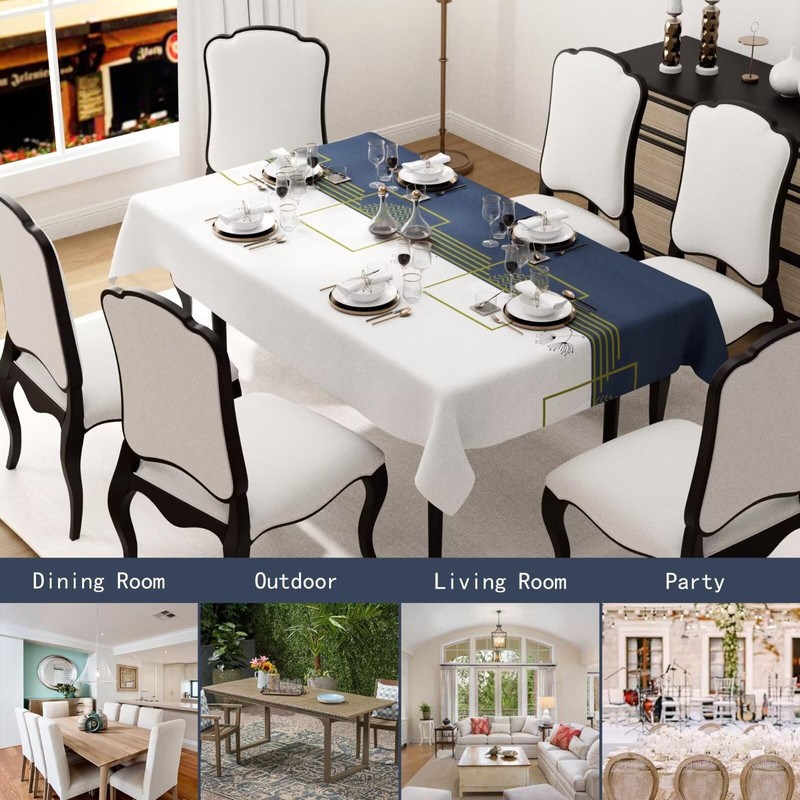 Rectangular Waterproof PVC Tablecloth, Tablecloth for Dining Room, Garden, Party,