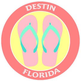 Athena Brands Flip Flops Destin Florida - Car Truck Window Bumper Graphics Sticker Decal - Lobster Claw Red