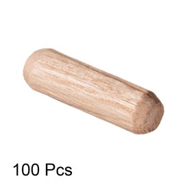 sourcing map 0.24"x0.79"(6x20mm) Wooden Dowel Pin Wood Kiln Dried Fluted Beveled Hardwood 100pcs