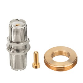 Bingfu SO239 to NMO Female Bulkhead Adapter NMO Mount UHF VHF Radio Antenna Connector Converter for UHF/VHF Vehicle Antennas