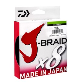 Daiwa J-Braid 8 Braid 0.18mm, 12,0kg/26,5lbs, 150m chartreuse