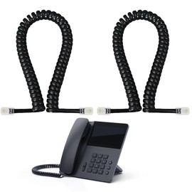Greacesrio Set of 2 Telephone Cable, Landline Connection Telephone Handset Cable, RJ9 4P4C Telephone Handset Spiral Cable, Coiled Length 1 to 3 Metres, Unwound Telephone Cable for Landline of Home