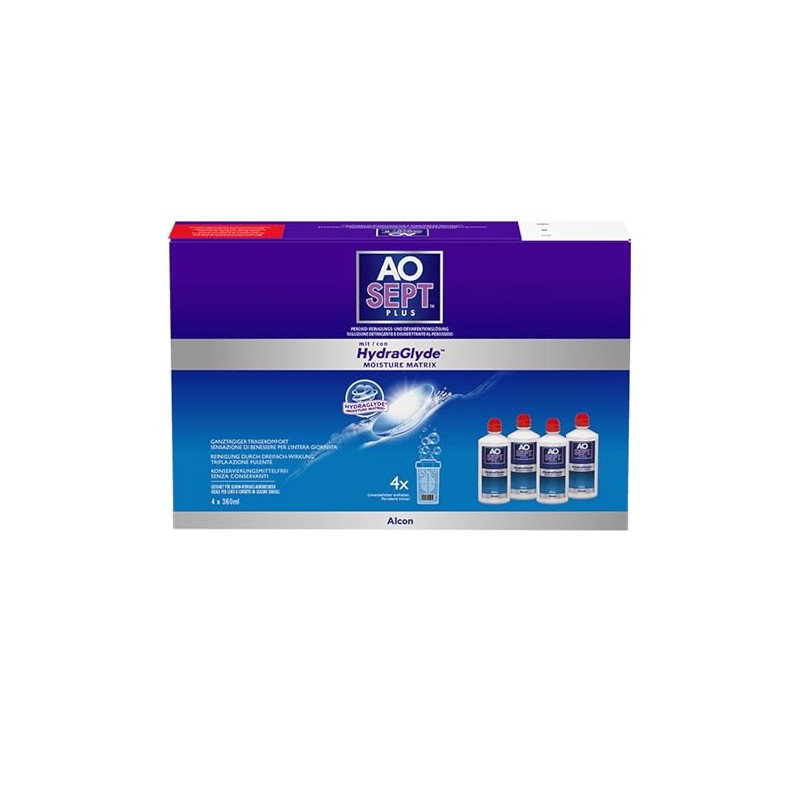 Aosept Plus mit Hydraglyde contact lens care solution, system pack,