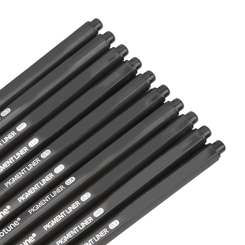 10Pcs Micro Line Pens Plastic Water Based Paint Fineliner Ink