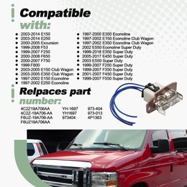 HVAC A/C Heater Blower Motor Resistor and Wire Harness Kit Compatible with 1999-2018 F53 F250 F350 F450 F550 F650 F750 E150 E250 E350 E450 E550 Econoline Excursion Replace F6UZ19A706AA 4C2Z19A706AA