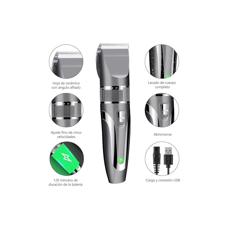 5 En 1 Kit De Maquina para Cortar Cabello, Cortapelo