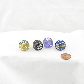 Sick Dice Assorted Colors with Pips 16mm (5/8in) D6 Pack of 4 Wondertrail