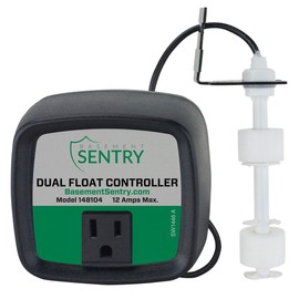 Basement Sentry Replacement Dual Float Switch and Controller for Any Non-Automatic Utility or Sump Pump with a Piggy-back Plug, Provides Added Protection to Ensure Automatic Pump Activation