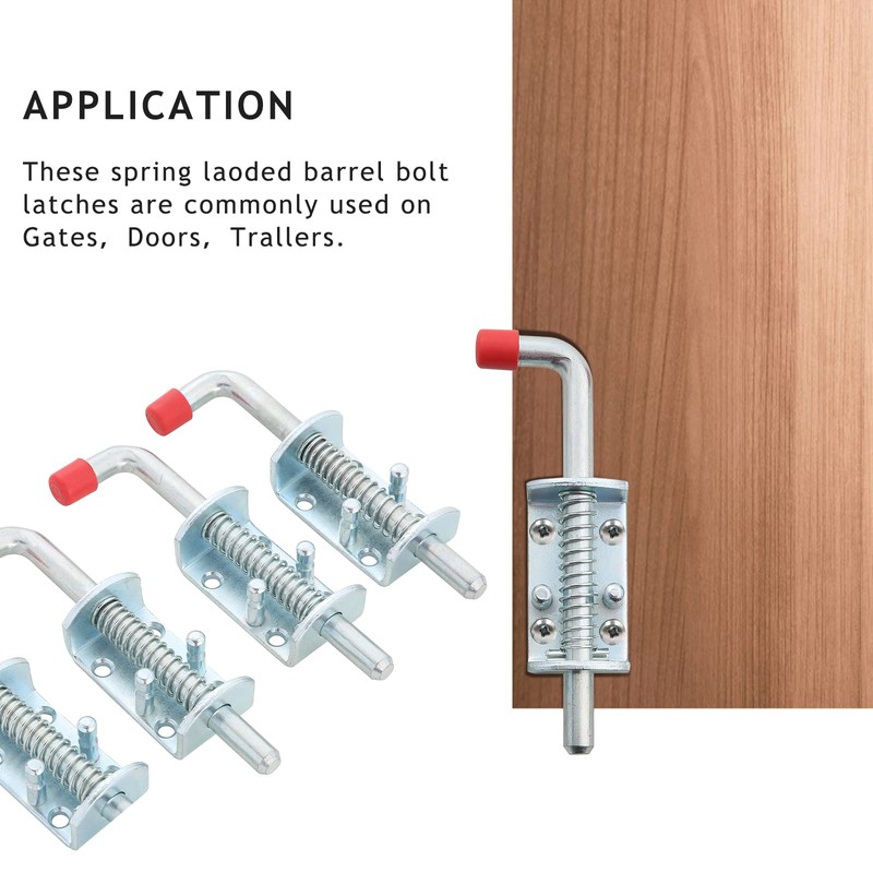 NATGAI Metal Lock Barrel Bolt Spring Loaded Locking Latch 6.5"