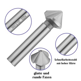 Fixinus 6-Piece Countersink Set Metal HSS 90° HSS Countersink Deburring Set with Titanium Coated and Precise Positioning Drill for Drilling Board Insulation Board - 6.3/8.3/10.4/12.4/16.5/20.5 mm