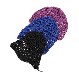Beavorty 3pcs Crochet Mesh Hat for Women Hair Net for Sleeping Women Hair Care Supplies Skull Cap