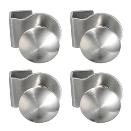 PATIKIL 1-1/8" Glass Door Pull Handle, Stainless Steel 4Pcs No Drilling Door Clips Pulls Handles Knobs with Screw for 5-8mm Shower Glass Cabinet Drawer Display Showcase, Silver