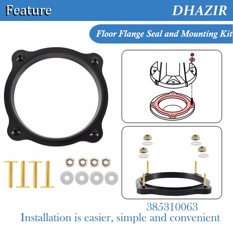 385310063 Floor Flange Seal and Mounting Kit Replacement, RV Toilet
