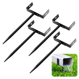 Rolitwils Heavy Duty Adjustable Downspout Brackets - 4 Pack Rust-Proof Galvanized Iron Gutter Holder Anchors for 2-3.9" Rainwater Pipes | Residential, Lawn, Yard & Industrial Use