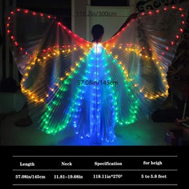 W WINTMING Women Christmas Costume LED Belly Dance Isis Wings Adult Glow Cape (Butterfly)