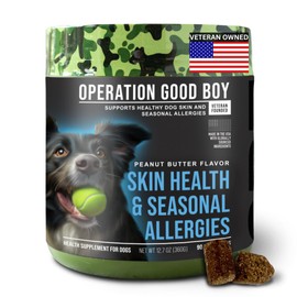 O.G.B. Operation Good Boy - SRE: Skin/Coat/Allergy Supplement for Pets - 90 Count Soft Chews - 12.7 oz - Made Natural Ingredients - Veteran Owned