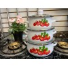 MEGA COOK 6 PC Strawberries Stock Pot Enamel