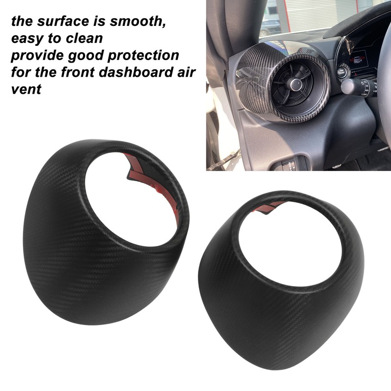 2 Pcs AC Air Vent Trim Dry Carbon Fiber Outlet