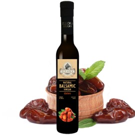 Ellora Farms, Balsamic Vinegar Dates Infused, Thick and creamy, Barrel aged, No-added sugar, Award Winning, Glass bottle, 8.45 oz., (Dates)