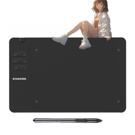 Spaseeba Pen Tablet T605, Pen Tab, 6.7*4 Inches, Board Tab, Pressure Sensor, 8192, No Charging Required, 6 Pens, Shortcut, OTG Adapter, For Illustration, Ultra-thin, Portable, Compatible with Windows,