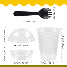 innovative offer Parfait Cups - 12 Oz - 50 Set - Parfait Cups With Dome Lids & Inserts - Reusable Dessert Cups - Spill and Leak Proof - Crystal Clear Plastic Cups With Lids - Dessert Cups With Lids…