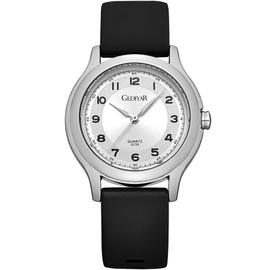 RUYEOOK Watch for Women Nurses Nursing Students Lady,Variety Colors, Second Hand,Soft Silicone Band Waterproof Quartz Analog Female Bracelet Dress Elegant Watches (G725 Silver Black)