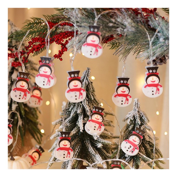 Christmas Tree Light, Snowman, Christmas Decoration, LED, Santa Claus, Illumination, 3.9 ft (3 m) 20 Lights, Christmas Decoration, Waterproof, Dustproof, Outdoor, Indoor, Garden Light, New Year, Wedding, String Light, Party, Decoration (Snowman)