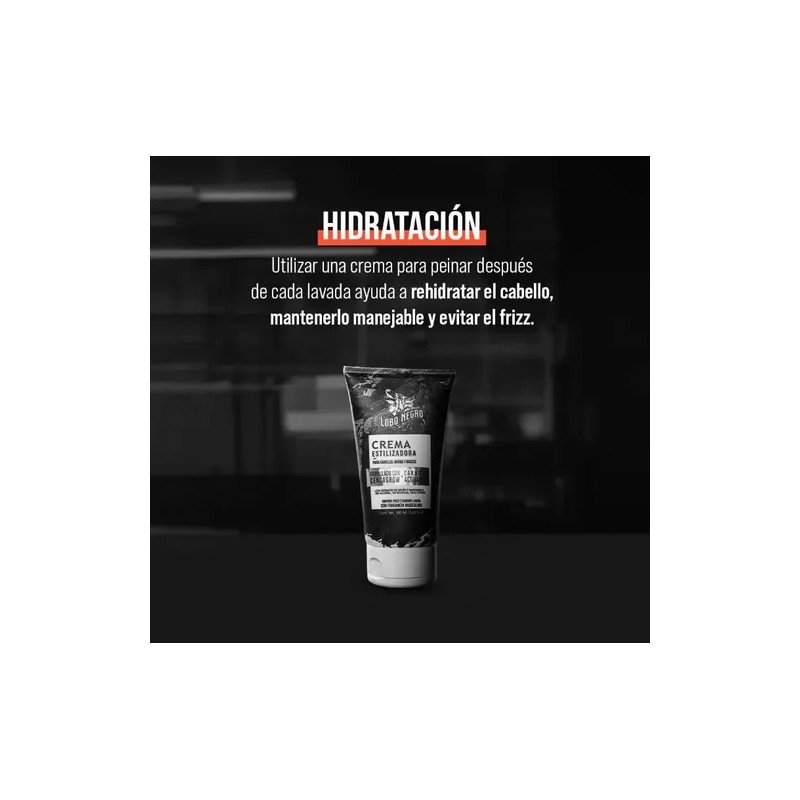 Crema Estilizadora Para Cabello Y Bigote Lobo Negro 150ml
