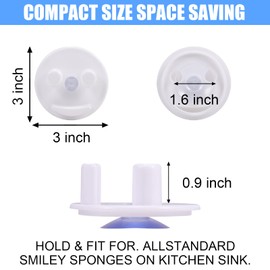 2pack Sponge Holder,Smiley Face Sponge Holder for Kitchen Bathroom Sink Suction Cup Installation,Sponge Organizer for Kitchen,Dishwasher Safe (Sponges Not Included)