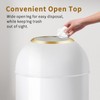 Huaqinglian 35L/9 Gallon White Gold Stainless Steel Commercial/Kitchen Trash Can,