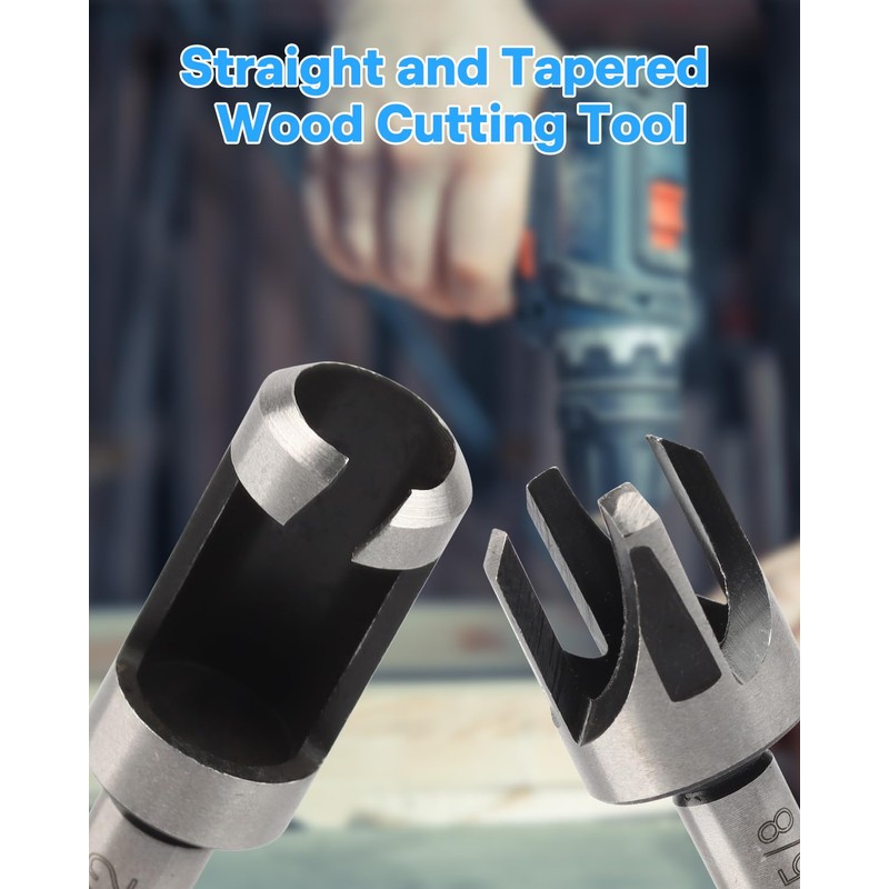 AOKLIT Plug Cutters for Woodworking, 8pcs Wood Plug Cutters Drill