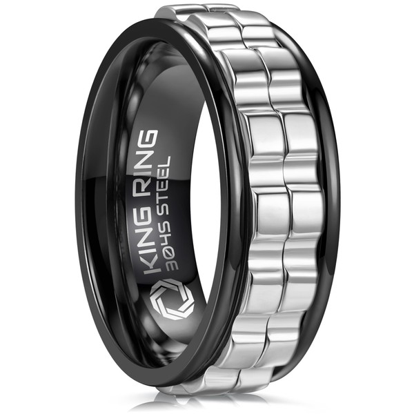 King Ring 8mm Wide Gear Spinner Ring – Fidget Ring