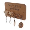 Key Holder Rack 4 Hook Cute Pendant Poplar Wooden Key