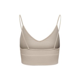 ONLY Women's Onlvicky Rib Seamless V-Neck Top Noos Bustier, nude