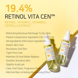 APLB Retinol Vitamin C Vitamin E Mist Essence | Retinol Vita Cen™ 19.4% 3.55 Fl.Oz/Korean Skincare, Repone La Humedad, Revitaliza Para Suavidad Y Mejo
