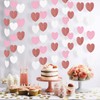 jijAcraft White Rose-Gold Pink Heart Garland Party Decorations, 52 Feet