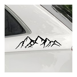 XINLIYA Snow Mountains Car Sticker, Waterproof Mountains Graphic Vehicle Body Window Hood Decal, Adventure Automotive Exterior Decoration Accessories, Universal for SUV Sedan Truck (Black)