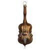 Lauschaer Glas Christmas Tree Decoration Bass Violin Hazelnut Matt Mouth-Blown