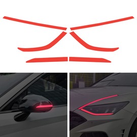 TOMALL 2 Pair Headlight Sidemarker Side Rear View Mirror Vinyl Films Smoke Tint Compatible with Hyundai Sonata 2020-2022 Transmission Amber Edges Delete Stickers Decorations (Red)