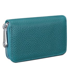 High Capacity Genuine Leather RFID Card Case, Wallet, Coin Purse, Can Store Many Cards, Unisex, Magnetic Skimming Prevention, High Quality Zipper, Available in Many Colors