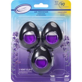 Air Jungles Car Air Freshener Vent Clip 3 Count, Lavender Scent, 4 ml Each, Long-Lasting Car Odor Eliminator, Easy Clip-On Design, Up to 90 Days Freshness for Cars, Trucks, and SUVs